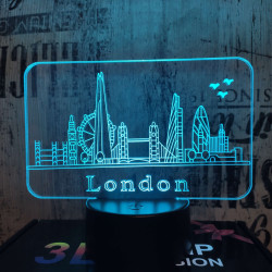 London 7 színű 3D led lámpa