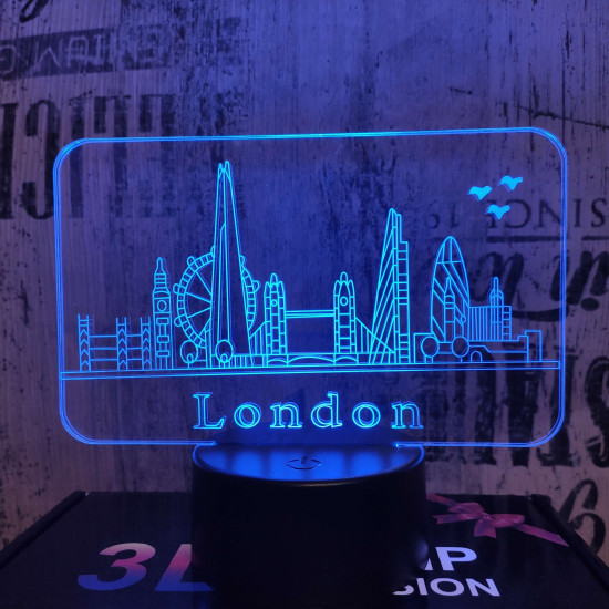 London 7 színű 3D led lámpa