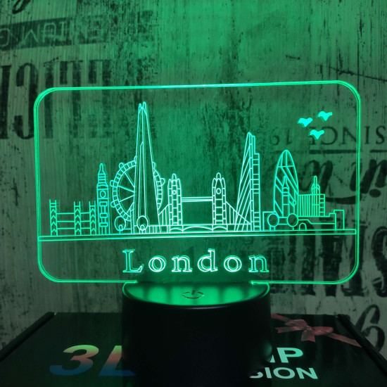 London 7 színű 3D led lámpa