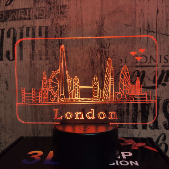 London 7 színű 3D led lámpa