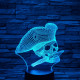 Kalózfej 7 színű 3D led lámpa