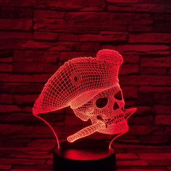 Kalózfej 7 színű 3D led lámpa
