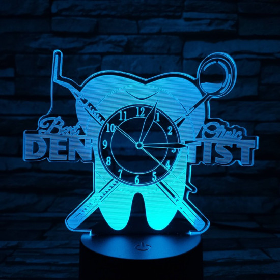 Fogorvos óra 7 színű 3D led lámpa