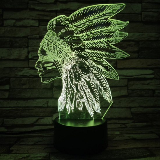 Indián 7 színű 3D led lámpa