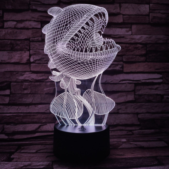 Húsevő növény 7 színű 3D led lámpa