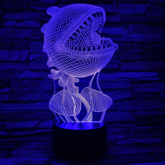 Húsevő növény 7 színű 3D led lámpa