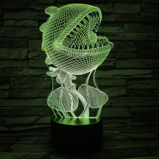 Húsevő növény 7 színű 3D led lámpa