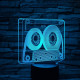 Retro szalagos kazetta 7 színű 3D led lámpa