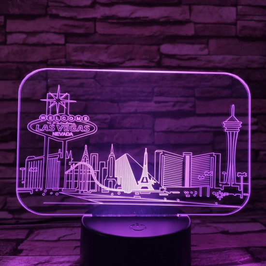 Las Vegas 7 színű 3D led lámpa