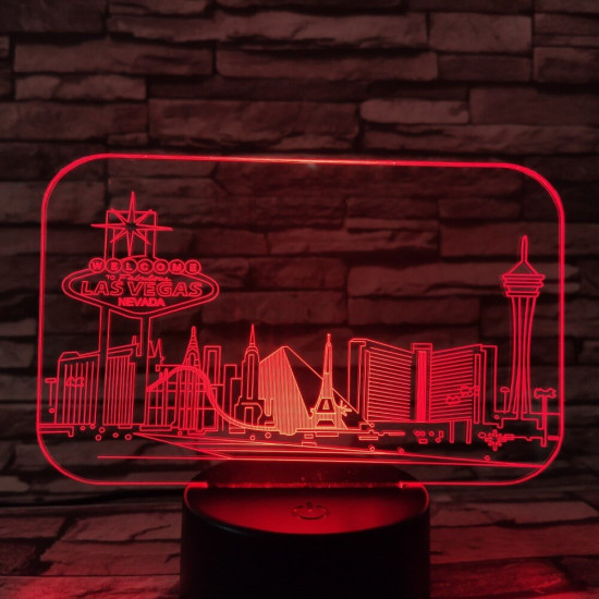 Las Vegas 7 színű 3D led lámpa