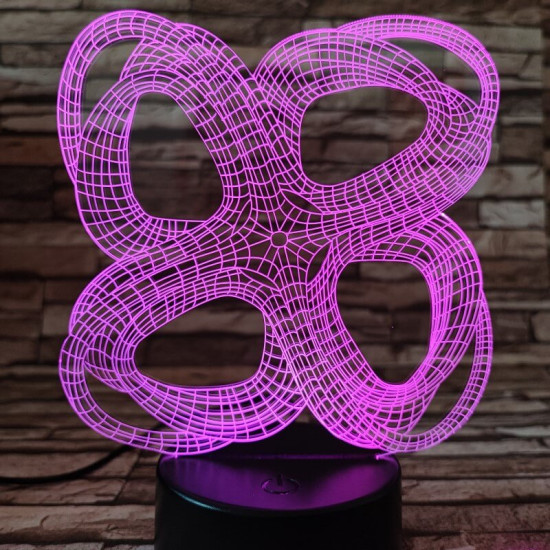 Absztrakt 2 7 színű 3D led lámpa