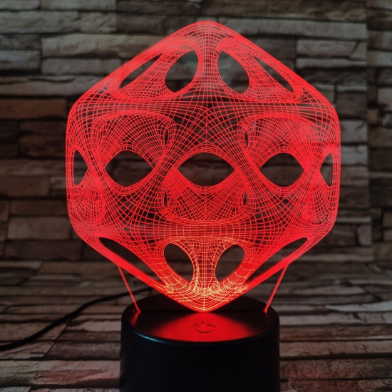 Nonfiguratív 7 színű 3D led lámpa