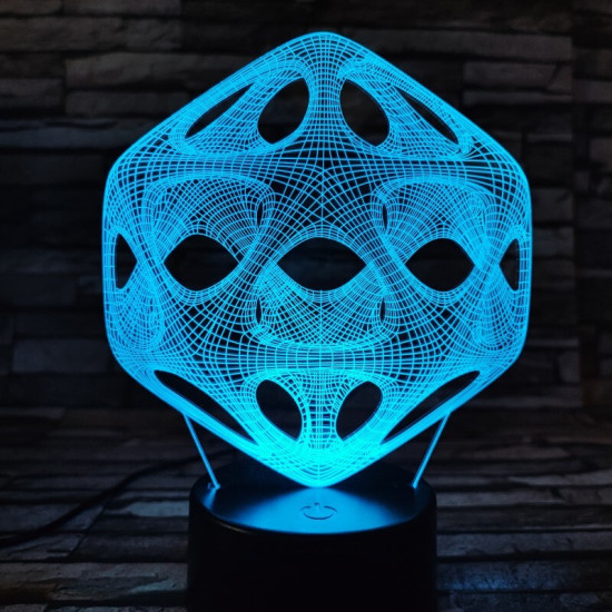 Nonfiguratív 7 színű 3D led lámpa