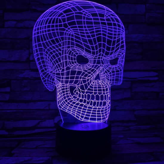 Koponya 3D led lámpa