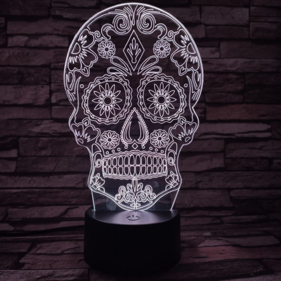 Koponya 3D led lámpa