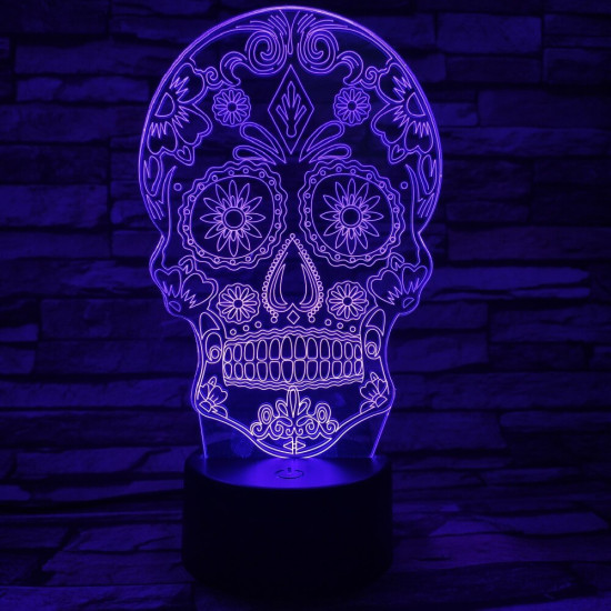 Koponya 3D led lámpa