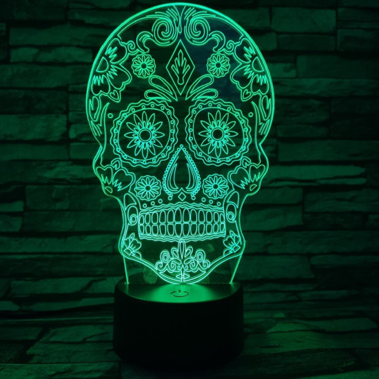Koponya 3D led lámpa