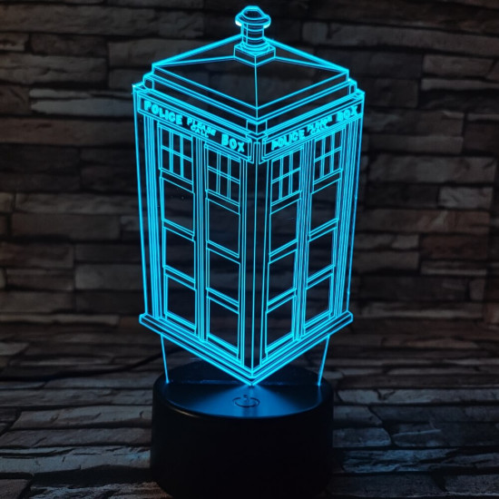 Tardis 7 színű  3D led lámpa