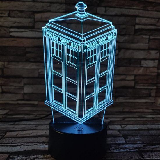 Tardis 7 színű  3D led lámpa