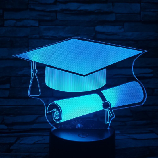 Diplomaosztó kalap  7 színű 3D led lámpa