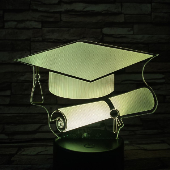 Diplomaosztó kalap  7 színű 3D led lámpa
