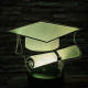 Diplomaosztó kalap  7 színű 3D led lámpa