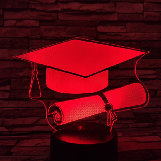 Diplomaosztó kalap  7 színű 3D led lámpa