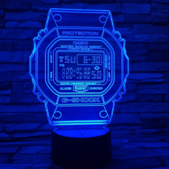 Kvarcóra 7 színű 3D led lámpa