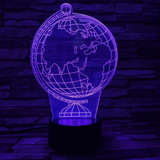 Földgömb 7 színű 3D led lámpa