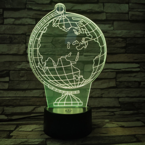 Földgömb 7 színű 3D led lámpa