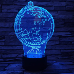 Földgömb 7 színű 3D led lámpa