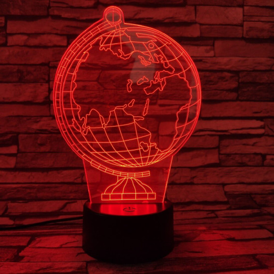 Földgömb 7 színű 3D led lámpa
