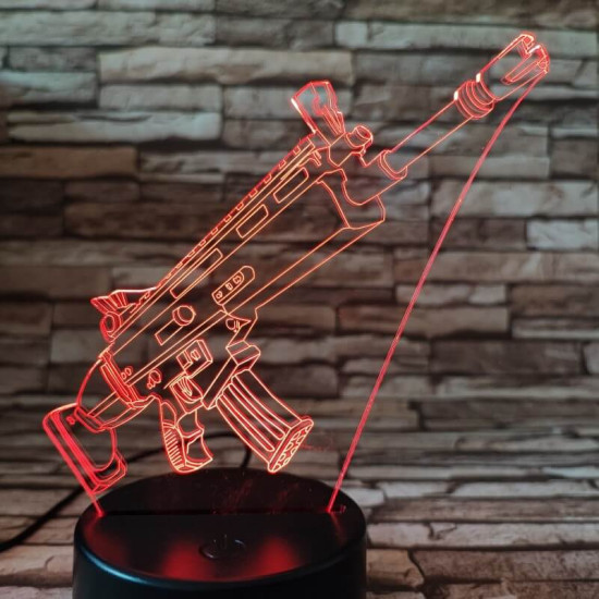 Golyószóró puska 7 színű 3D led lámpa