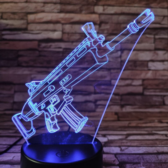 Golyószóró puska 7 színű 3D led lámpa