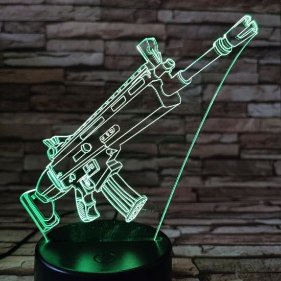 Golyószóró puska 7 színű 3D led lámpa