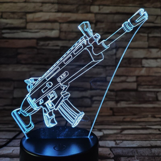 Golyószóró puska 7 színű 3D led lámpa