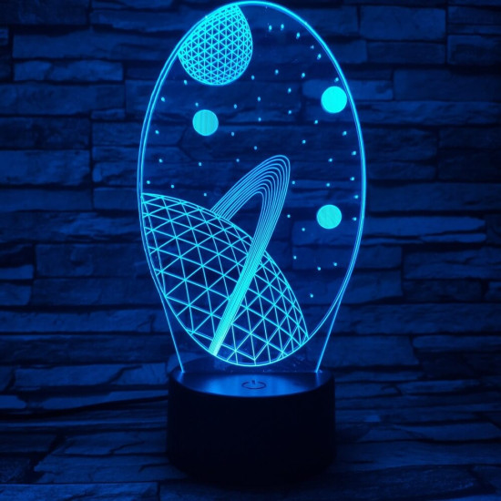 Bolygók 7 színű 3D led lámpa