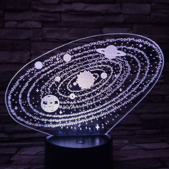 Bolygók 7 színű 3D led lámpa