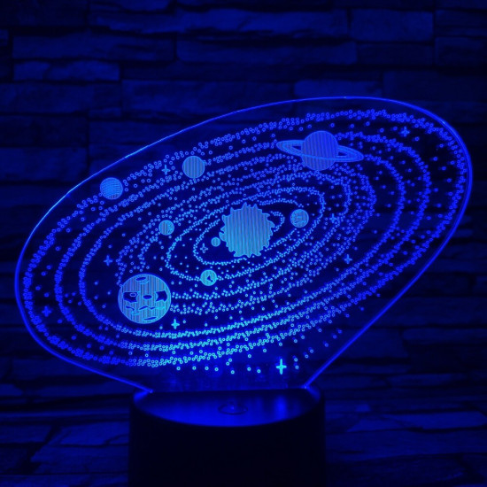 Bolygók 7 színű 3D led lámpa