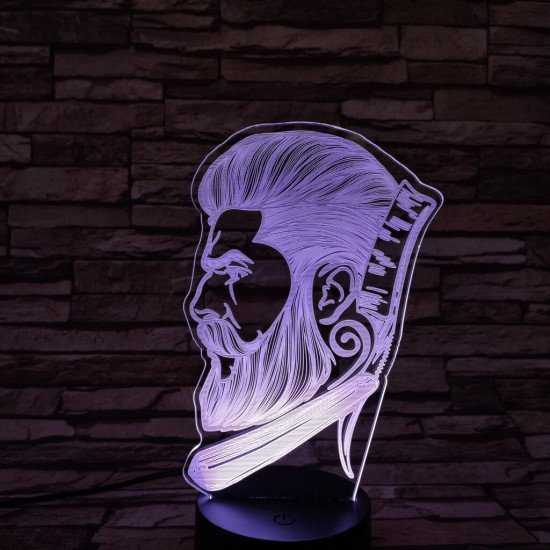 Borbély  7 színű 3D led lámpa