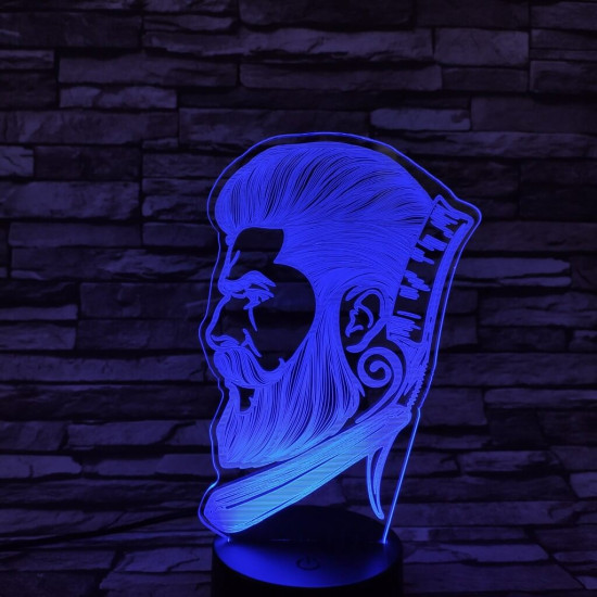 Borbély  7 színű 3D led lámpa