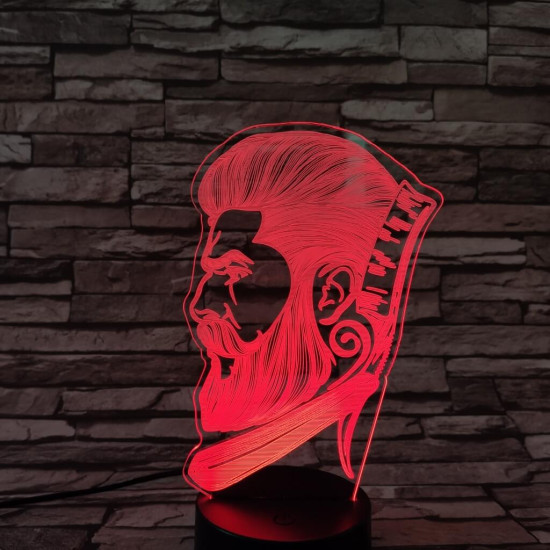 Borbély  7 színű 3D led lámpa