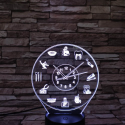 Fogorvos óra 7 színű 3D led lámpa