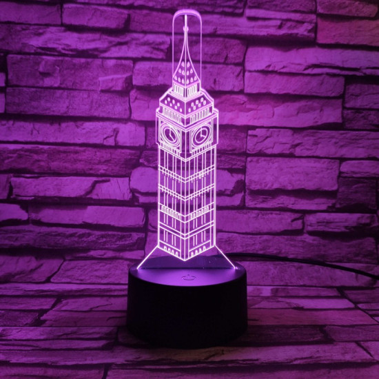 Big Ben 7 színű 3D led lámpa