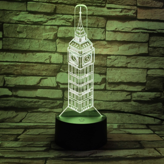 Big Ben 7 színű 3D led lámpa