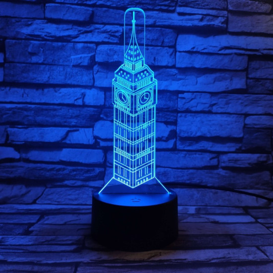 Big Ben 7 színű 3D led lámpa