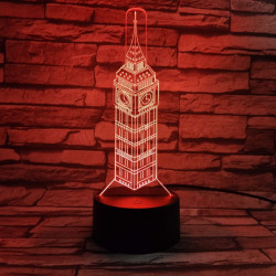 Big Ben 7 színű 3D led lámpa
