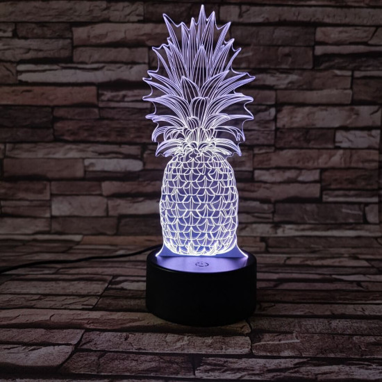 Ananász 7 színű 3D led lámpa