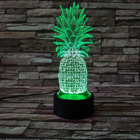 Ananász 7 színű 3D led lámpa