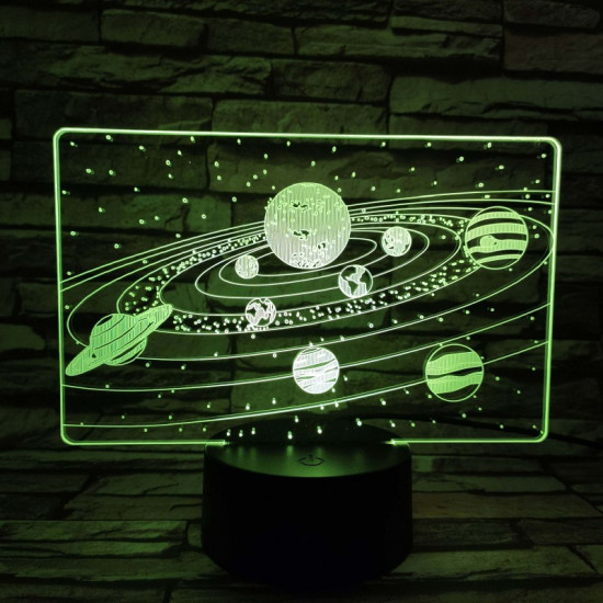 Naprendszer 7 színű 3D led lámpa